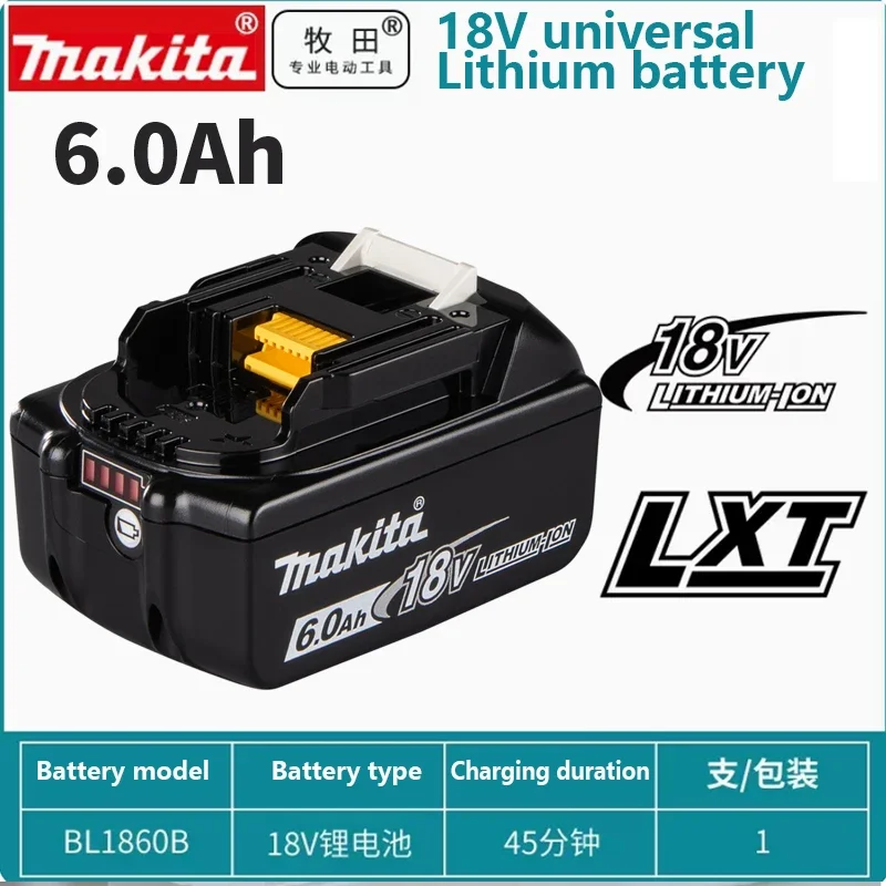 Оригинальная замена аккумулятора Makita 18 В 6,0 А BL1860B BL1850b BL1840 BL1830 BL1830B для перезаряжаемой батареи для электроинструмента Makita