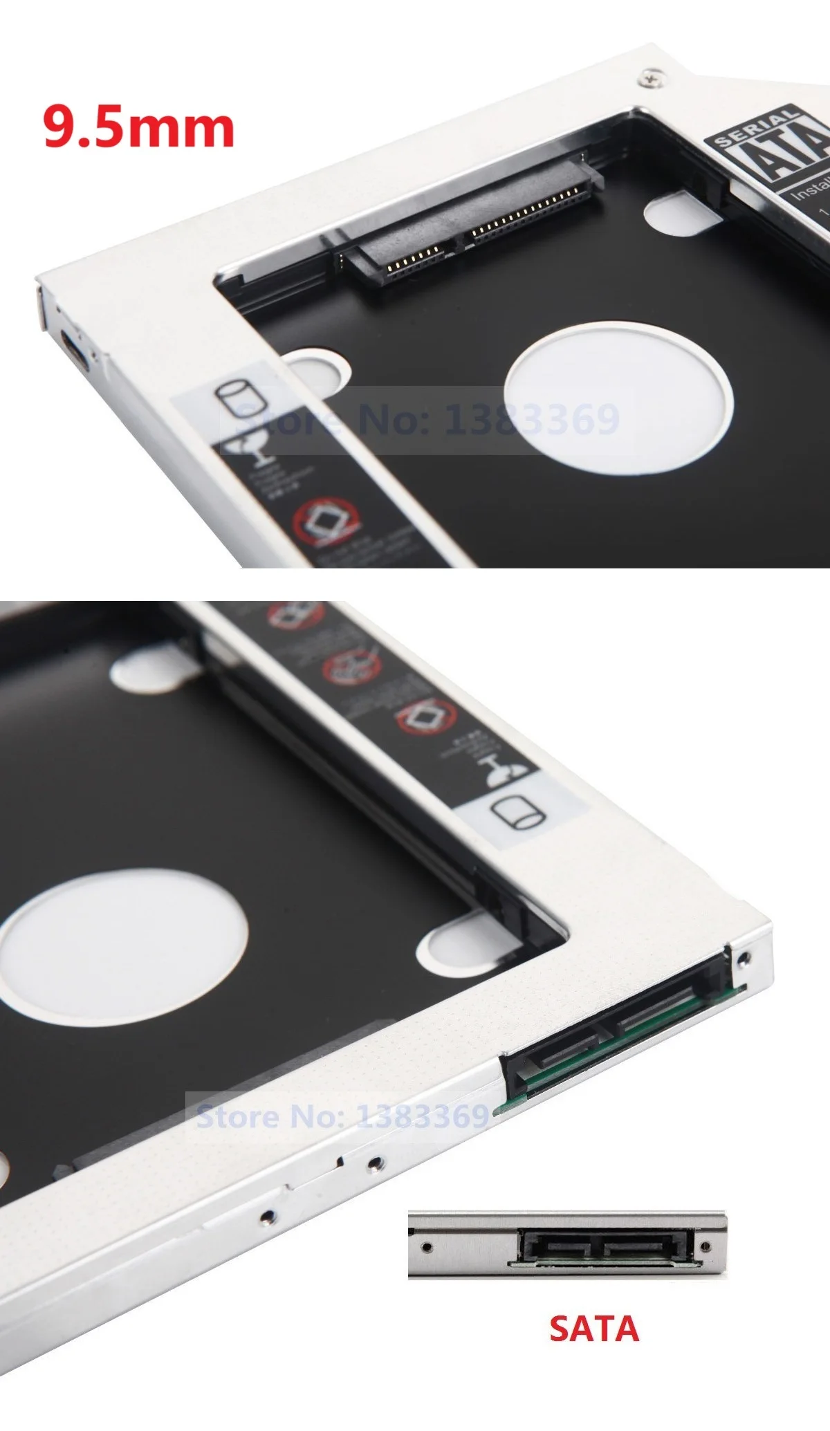 Фото SATA 2-й второй жесткий диск SSD HDD-модуль Оптический отсек Caddy Frame Кронштейн для Acer EX2519 ES1-531 N15W4 с рамкой и кронштейном №4