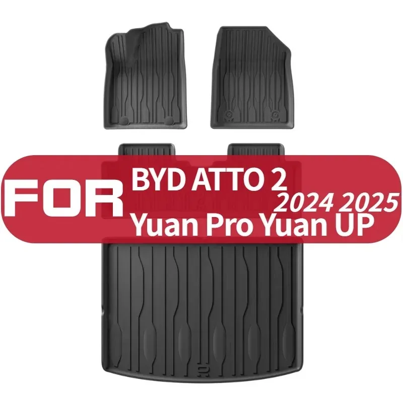 Для BYD ATTO 2 Yuan Pro Yuan UP 2024 2025 Автомобильные коврики для багажника Коврик для багажника TPE 3D Коврик для ног Левый руль Водонепроницаемый комплект Аксессуары для салона