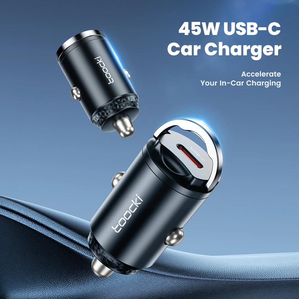 Автомобильное зарядное устройство Toocki, 45 Вт, USB Тип C, QC 4,0 PD 3,0 PPS 5A, быстрая зарядка для iPhone 15 14 13 Pro Huawei Xiaomi 13 12Samsung S23 (art.: 3920c447a97f5) - 3920c447a97f5