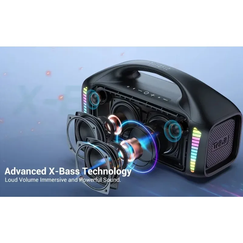 Горячая Распродажа 2025 года Tribit Stormbox Blast 90 Вт Громкий динамик BT Уличный динамик с RGB-подсветкой XBass BT 5,3