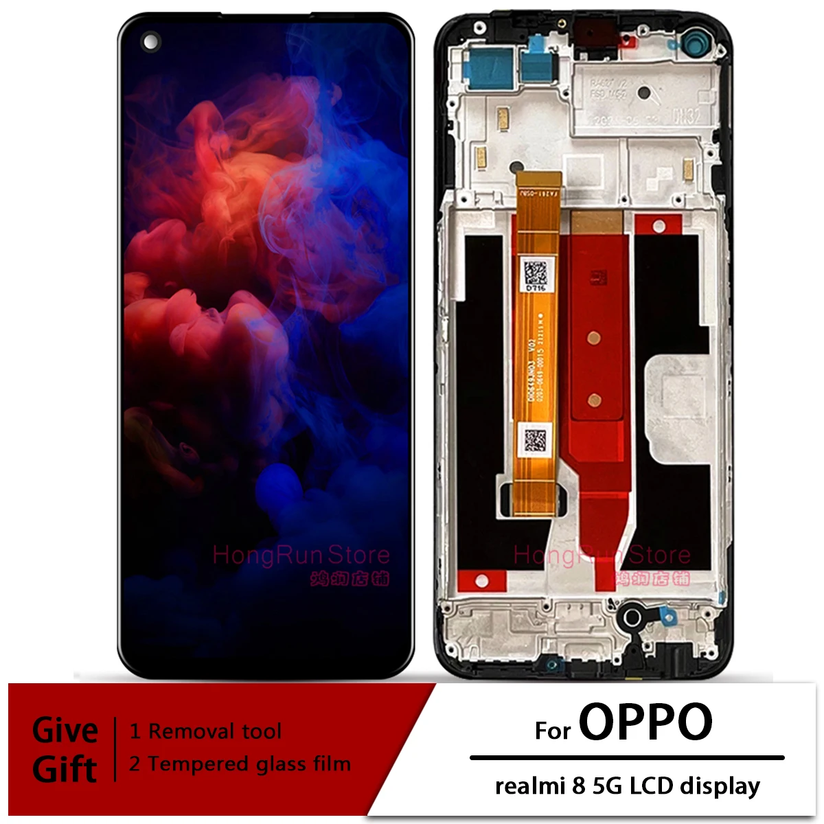 Для OPPO A93S 5G/Realme 8 5G RMX3241 ЖК-экран + дигитайзер сенсорной панели для Realme Narzo 30 5G RMX3242 ЖК-рамка в сборе