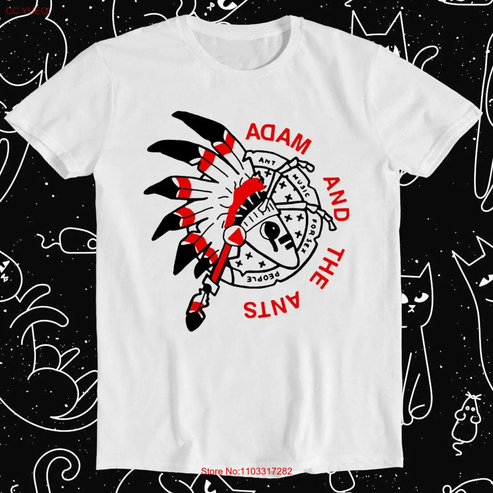 Забавная ретро-рубашка с надписью «Adam Ant», музыка для людей, в стиле панк-рок, подарок, 1275