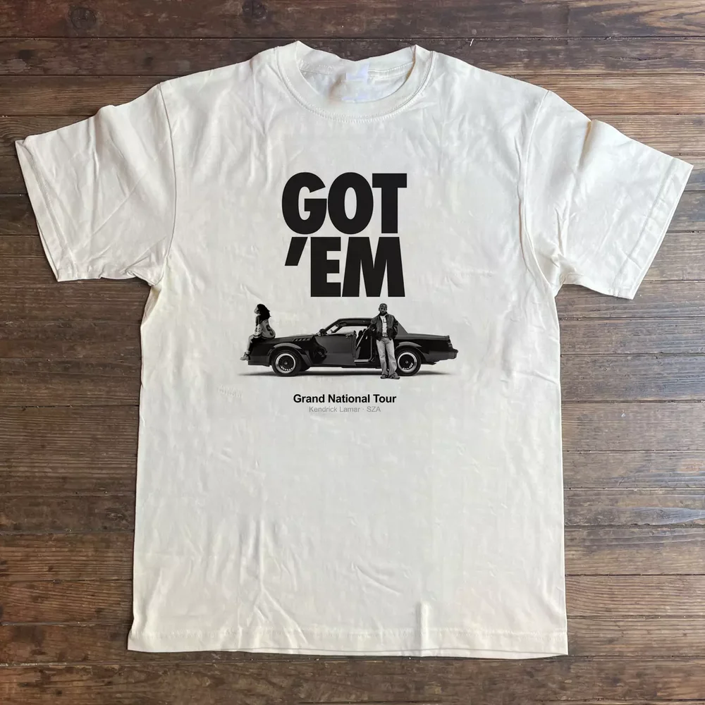 Футболка Kendrick Lamar and SZA GNX Tour GOT EM, полный размер S-5XL, мужская одежда, футбольные рубашки 2025 года, футболки с аниме, мужские футболки