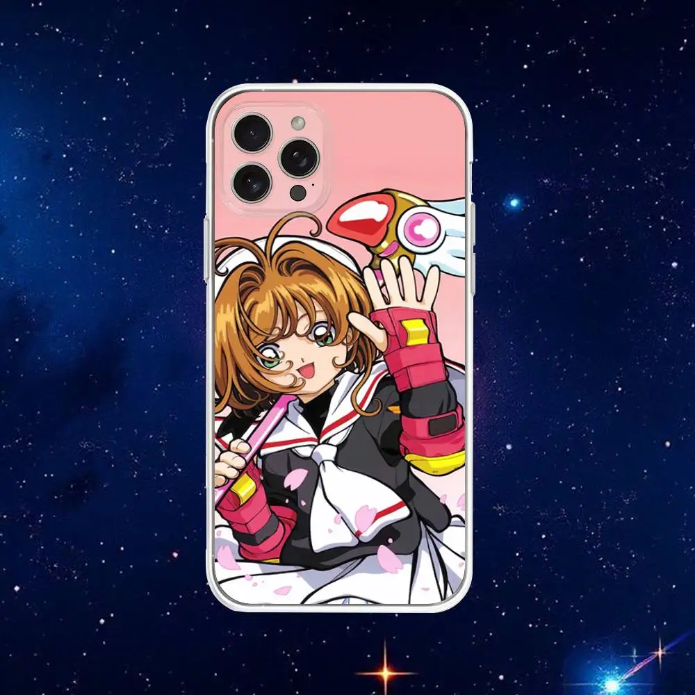 Фото Чехол для телефона C-Cardcaptor S-Sakura для iPhone 16,15,14,13,12,11 Plus,Pro,Max,XR,XS,X,7,8 Plus,SE,Mini Transparent Shell №4