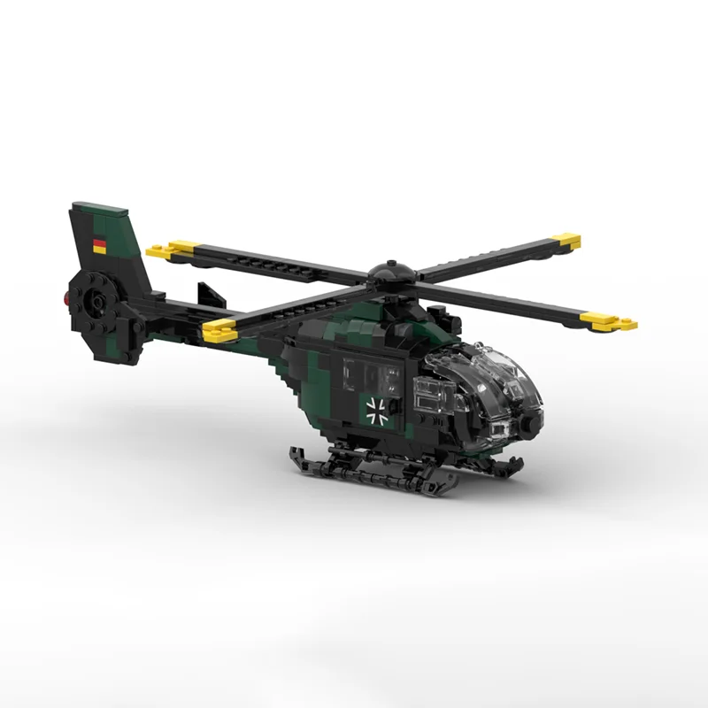 Фото Модель воздушного истребителя Moc, строительные блоки, еврокоптер EC135 T1/H135, модель, технология, кирпичи, сделай сам, сборка, праздничные игрушки, набор, подарки №2