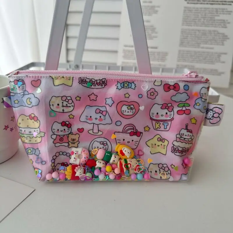 Sanrio Hello Kitty ПВХ зыбучие пески прозрачный Diy бисер девушка удостоверение личности банковская карта сумка для хранения губная помада косметичка Рождественский подарок (art.: 3920d1ae093c3) - 3920d1ae093c3