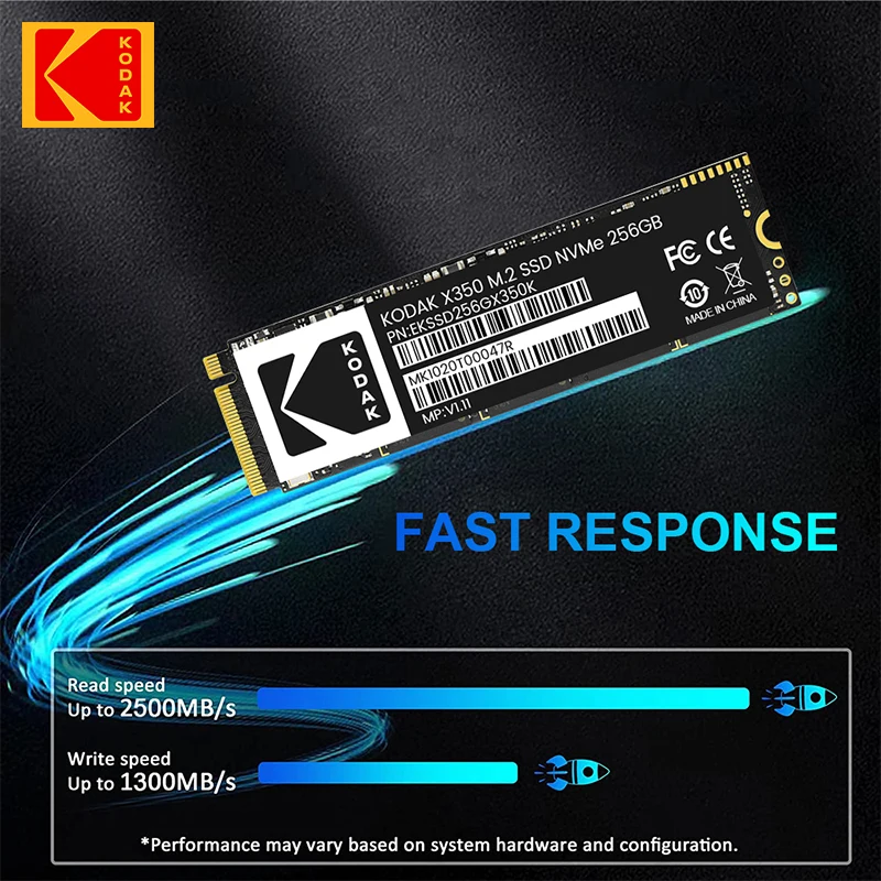 Фото Внутренний твердотельный накопитель Kodak M.2 NVMe PCle SSD X350 256 ГБ 512 ГБ 1 ТБ PCIe Gen3.0 * 4 до 2500 Мб/с для ноутбука и настольного компьютера №5