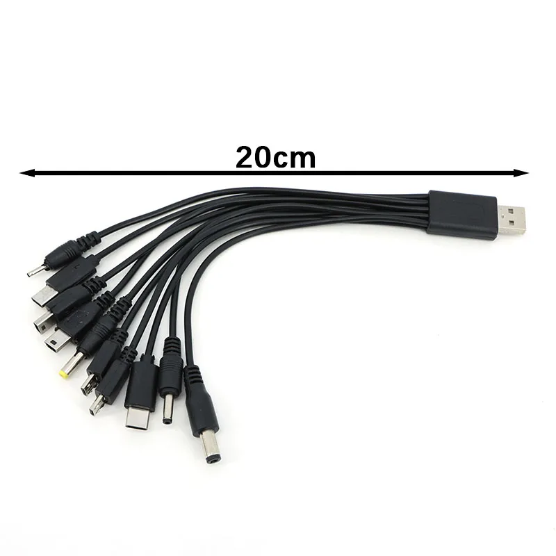 Фото 20 см 10 в 1 Micro USB DC адаптер для зарядного устройства для мобильного телефона, USB-кабель для зарядки, провод для телефона, универсальный L1 №5
