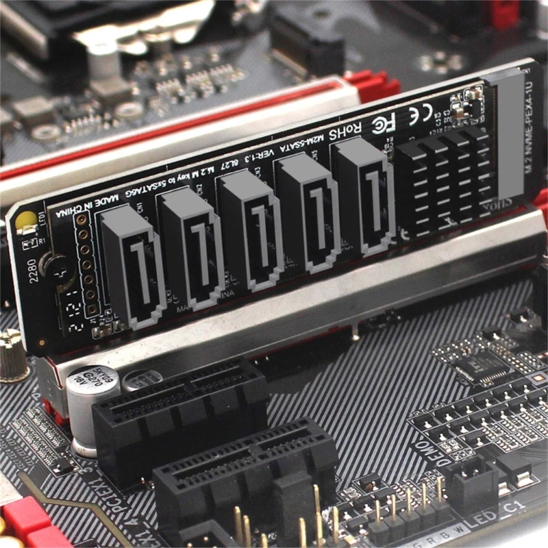 Фото Универсальная карта расширения M.2 PCIe3.0 — SATA3.0 SATA3.0, адаптер жесткого диска для устройств хранения данных, рабочих X3UF №2