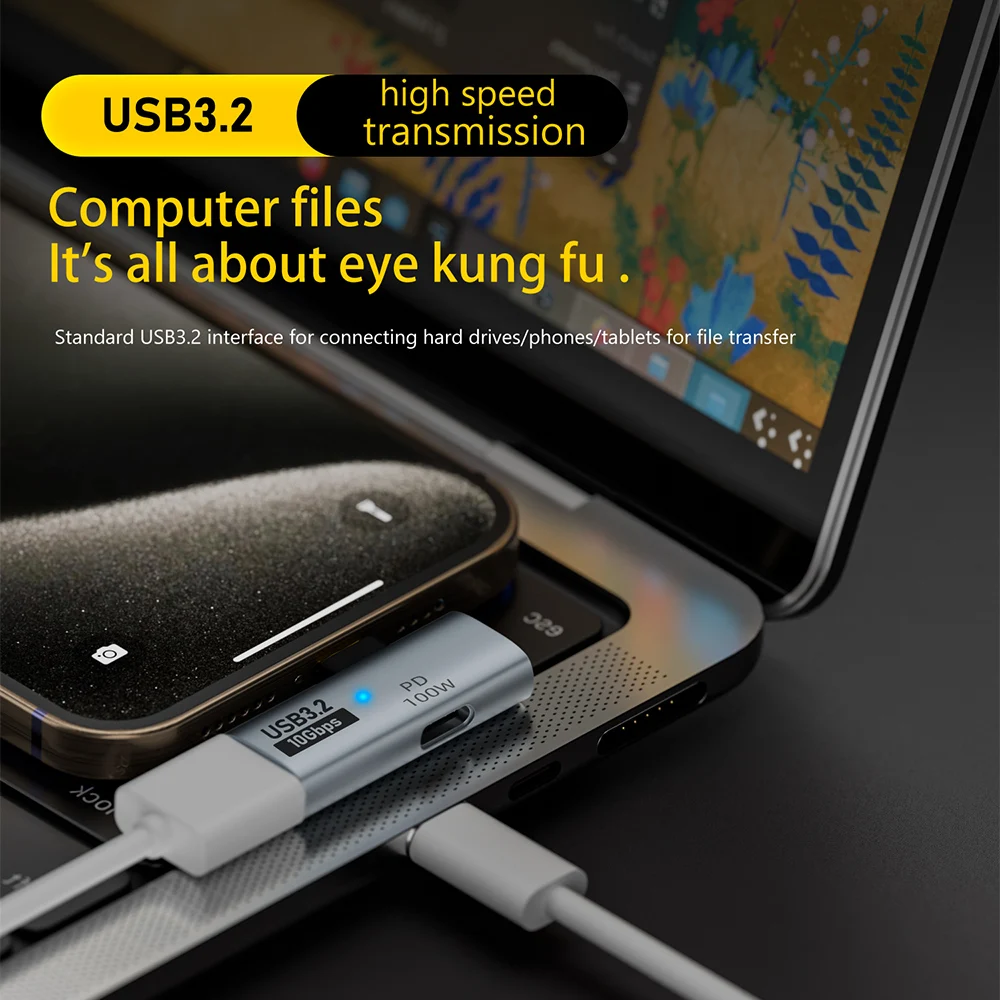 Фото 2-в-1 Разветвитель OTG типа C 3,2 10 Гбит/с Передача данных USB OTG Тип C Адаптер OTG Конвертер для телефона Планшета Macbook Xiaomi Samsung №3