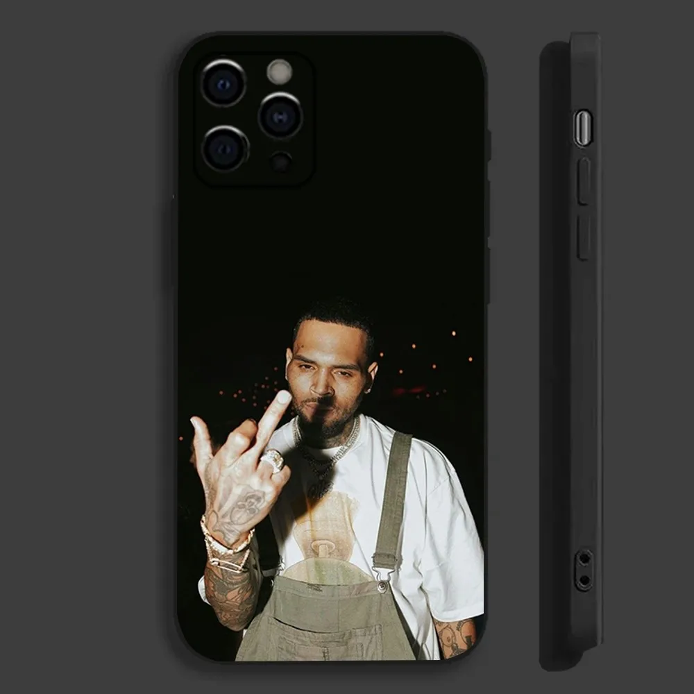 Фото C-Крис B-коричневый Американский чехол для телефона в стиле рэпера для Apple iPhone 15,14,13,12,11,Pro,X,XS,Max,XR,Plus, мягкий черный мини-Чехол №3