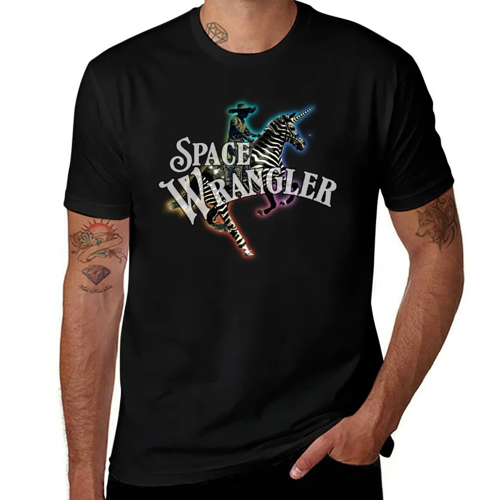 Футболка Space Wrangler WSP Panic, большие футболки, персонализированная одежда, футболка на заказ, мужские футболки с рисунком