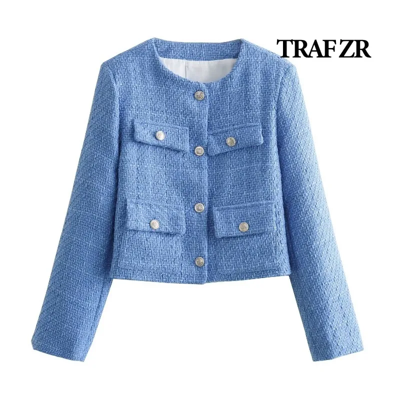 TRAF ZR Женские куртки Женское модное укороченное пальто Элегантные и красивые женские пальто Женское осеннее пальто Городские пальто в английском стиле