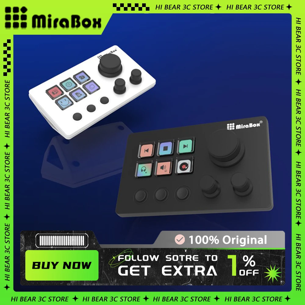 Механическая клавиатура Mirabox N3, 3, многофункциональная ручка, настольный контроллер, веб-трансляция PS, офисная музыкальная консоль, игровые аксессуары, подарок