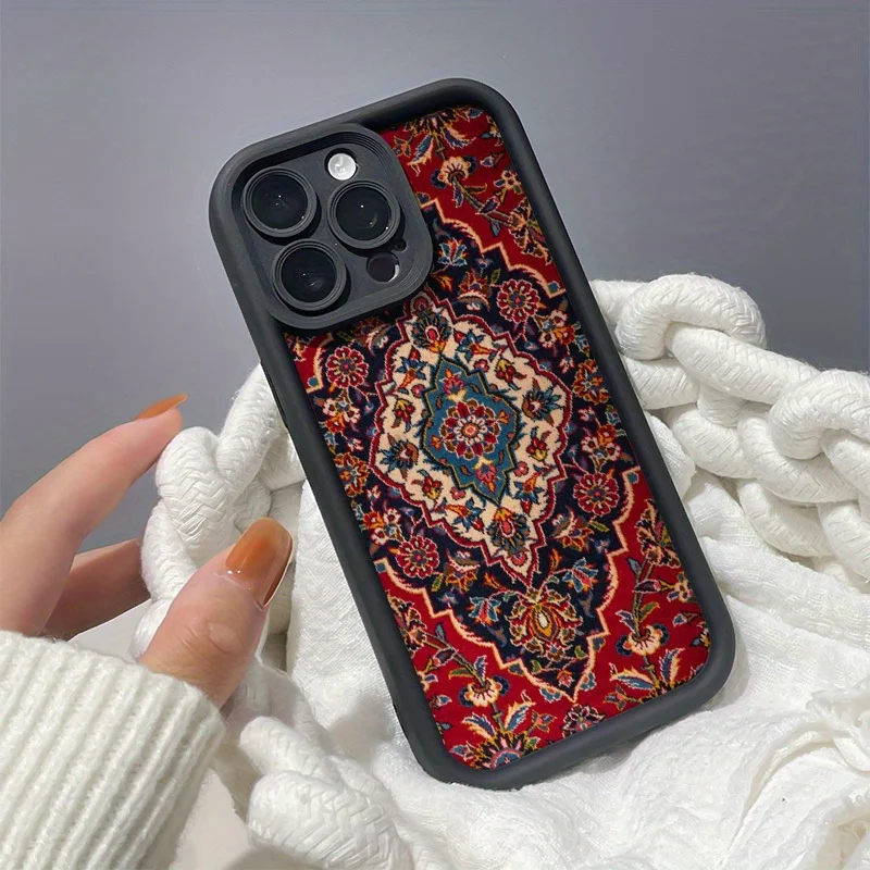 Чехол для телефона с персидской текстурой для iPhone 16, 15, 14, 13, 12, 11 Pro/Max/Plus, противоударный задний чехол с защитой от отпечатков пальцев