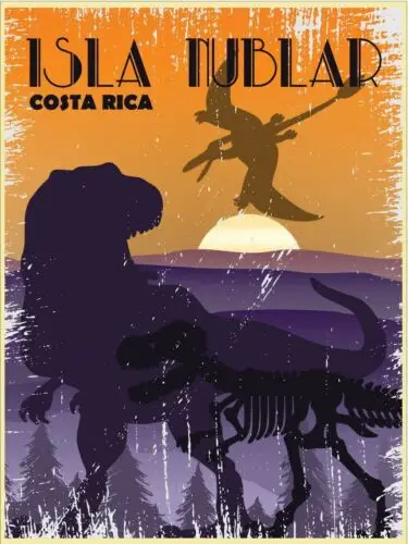m1, Costa Rica Isla Nublar Винтажный металлический знак в стиле ретро