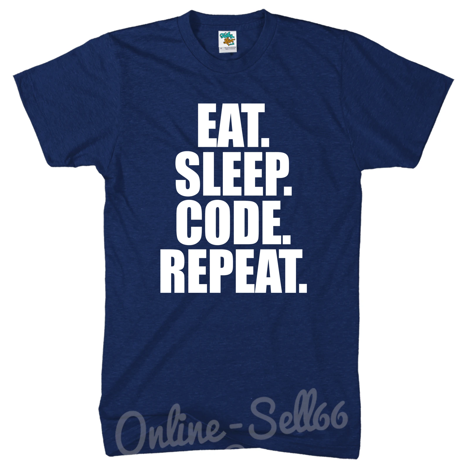 Eat Sleep Code Повторите мужскую футболку с кодированием, футболка в подарок, компьютер для компьютерных фанатов