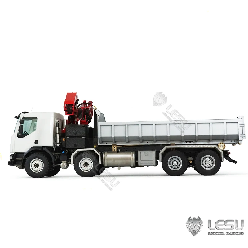 LESU RC Гидравлический рулонный самосвал, кран 8X8, металлическое шасси, 1/14, замок с дистанционным управлением, дифференциальная ось, 2 скорости, Gerabox