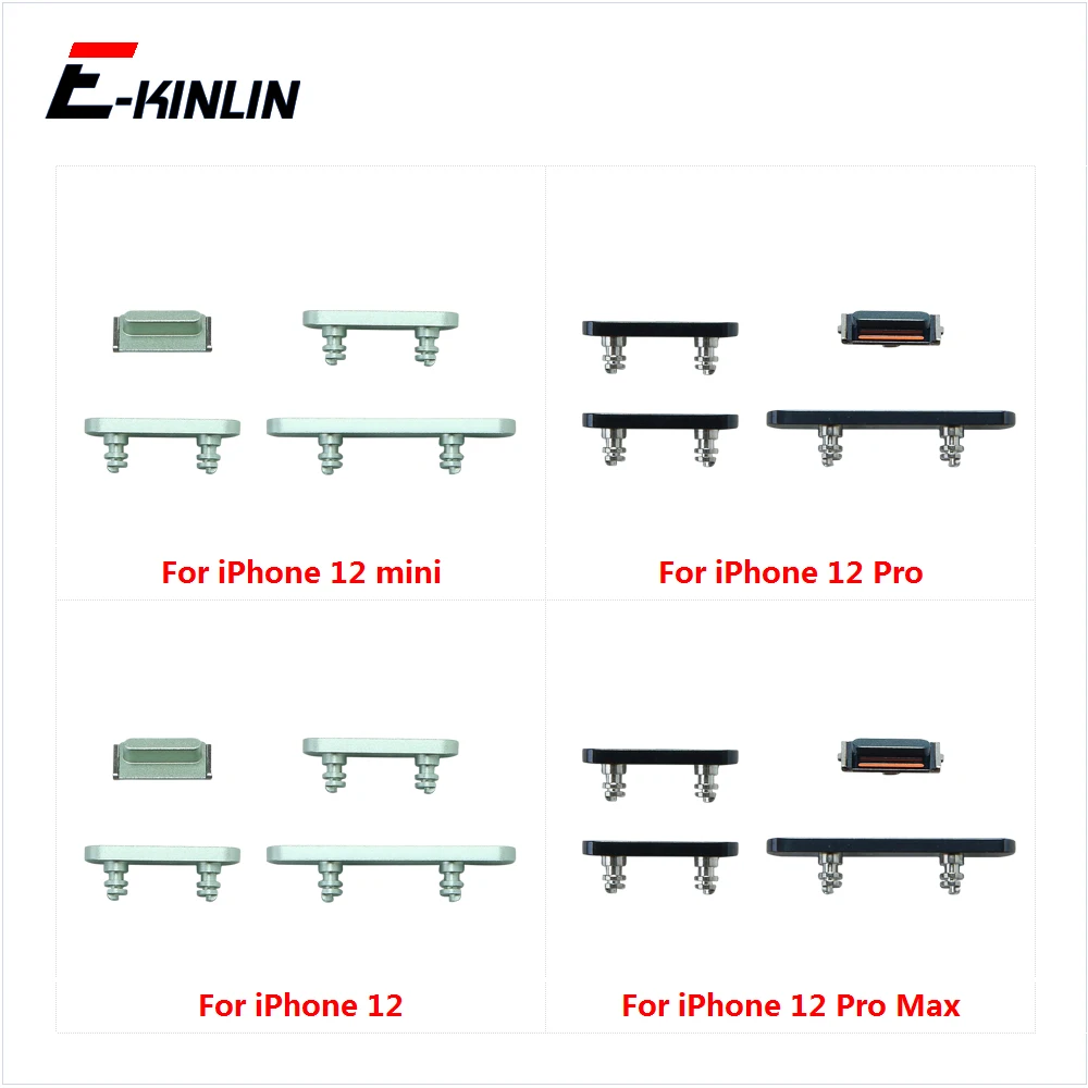 Для iPhone 12 mini 12 Pro Max, вибрационный переключатель громкости, блокировка питания, боковая кнопка, полный комплект, запасные части для корпуса