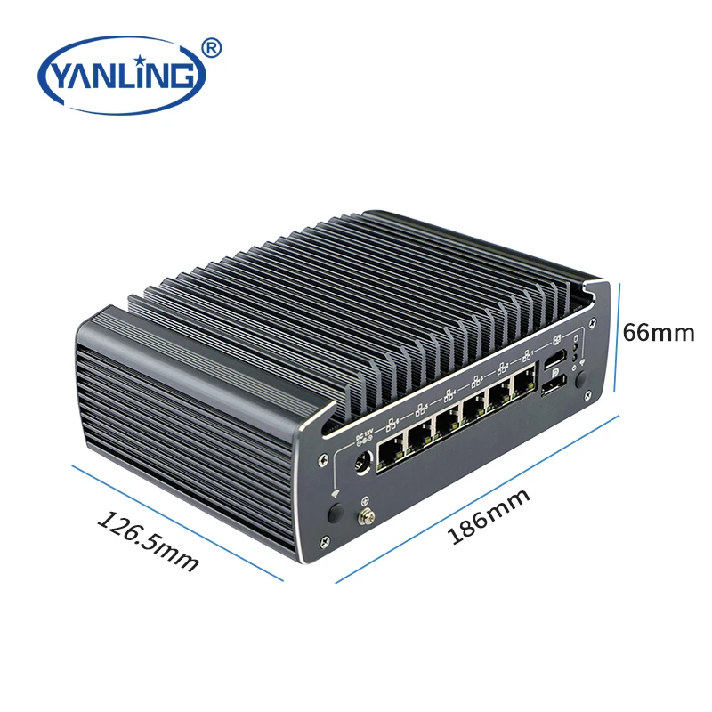 Промышленный фейервер-маршрутизатор 10-го поколения Core I3 I5 I7 6 Gigabit Nic Mini Pc Pfsense с I225 2.5G Lan 4 * POE Wi-Fi 5G Опционально