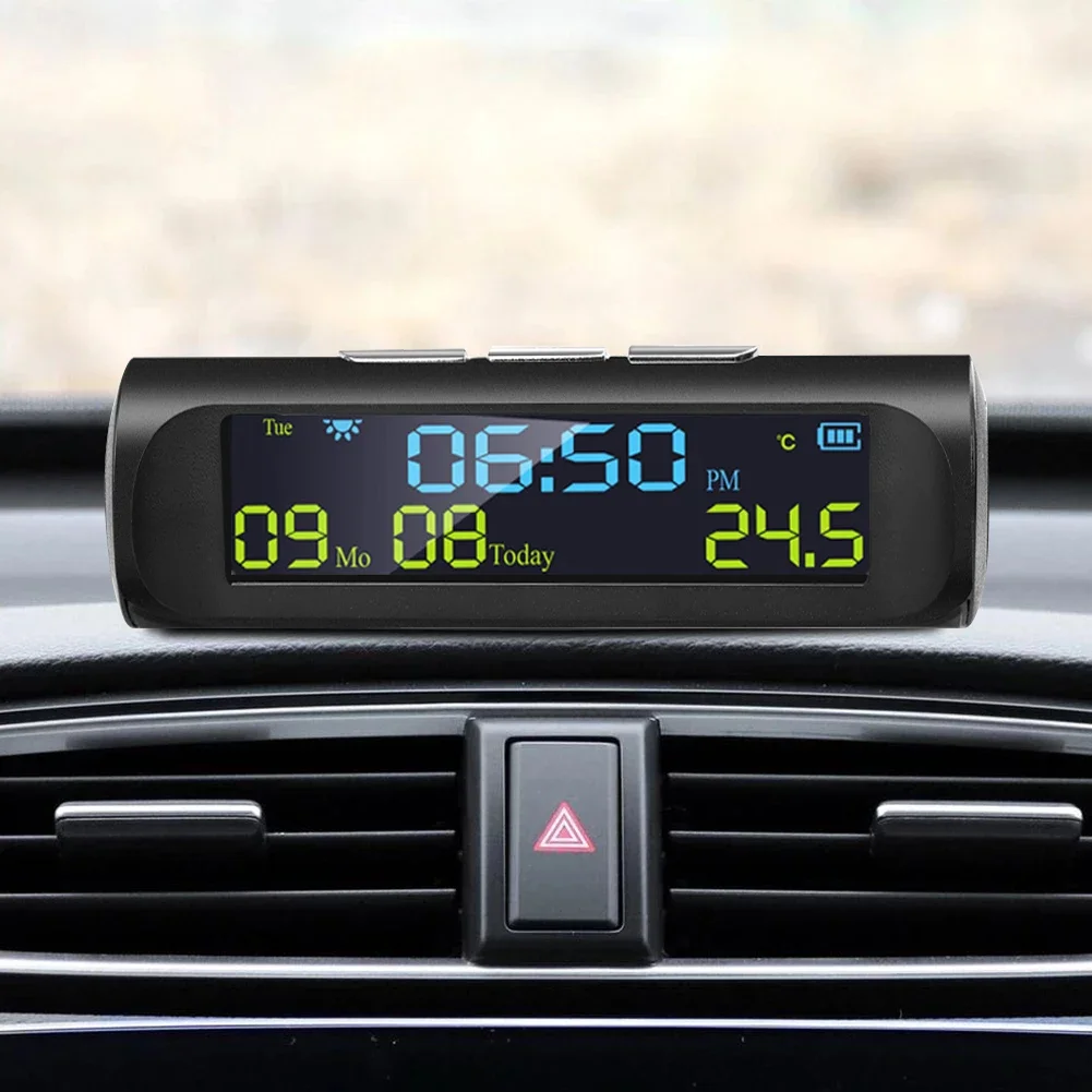 Фото Автомобильные цифровые часы с дисплеем температуры AN01 TPMS №2
