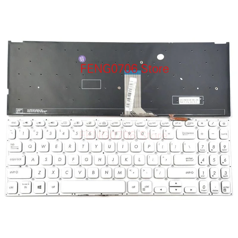 Новинка для Asus Vivobook S15 K530 K530F K530FN S530 S530F S530FA S530FN S530U S530UA S530UF клавиатура для ноутбука США серебристая с подсветкой
