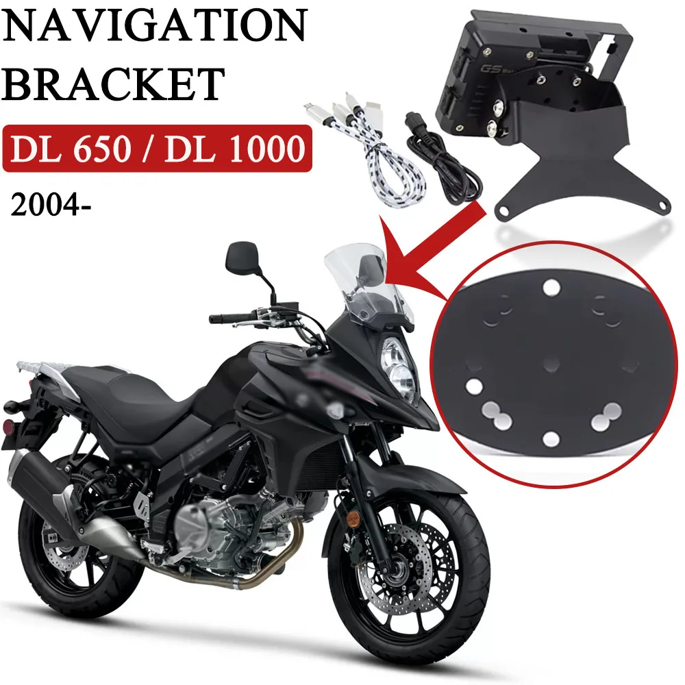 Навигационный кронштейн USB и беспроводная зарядка для SUZUKI V-strom Vstrom 1000 DL 1000 DL1000 2004-2013, подставка для телефона с GPS для мотоцикла Аксессуары для мотоциклов