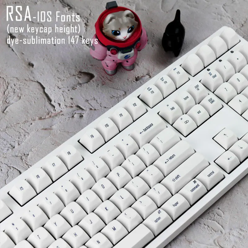 Фото RSA New Height Keycap PBT147 Клавиши фиксированный шрифт Полный набор Горячая сублимация №4