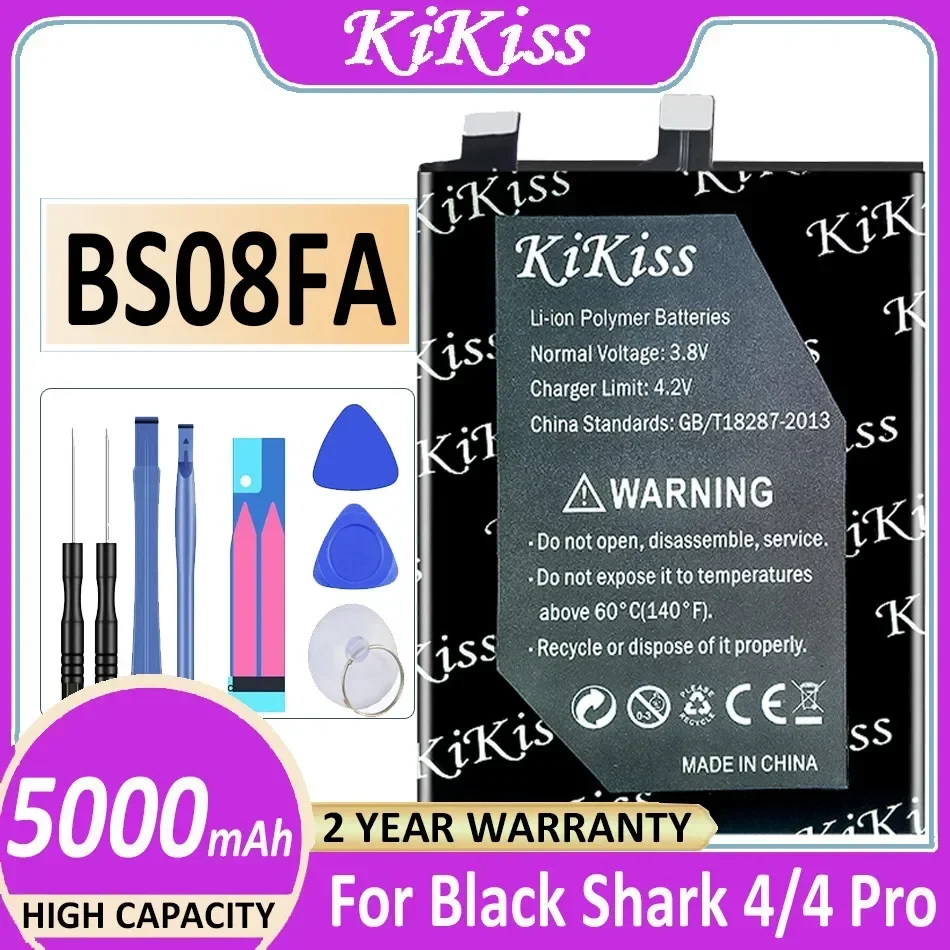 Аккумулятор KiKiss 5000 мАч BS08FA для Xiaomi Black Shark 4 4Pro Shark4 4 Pro PRS-A0 KSR-A0, мощный аккумулятор + трек NO