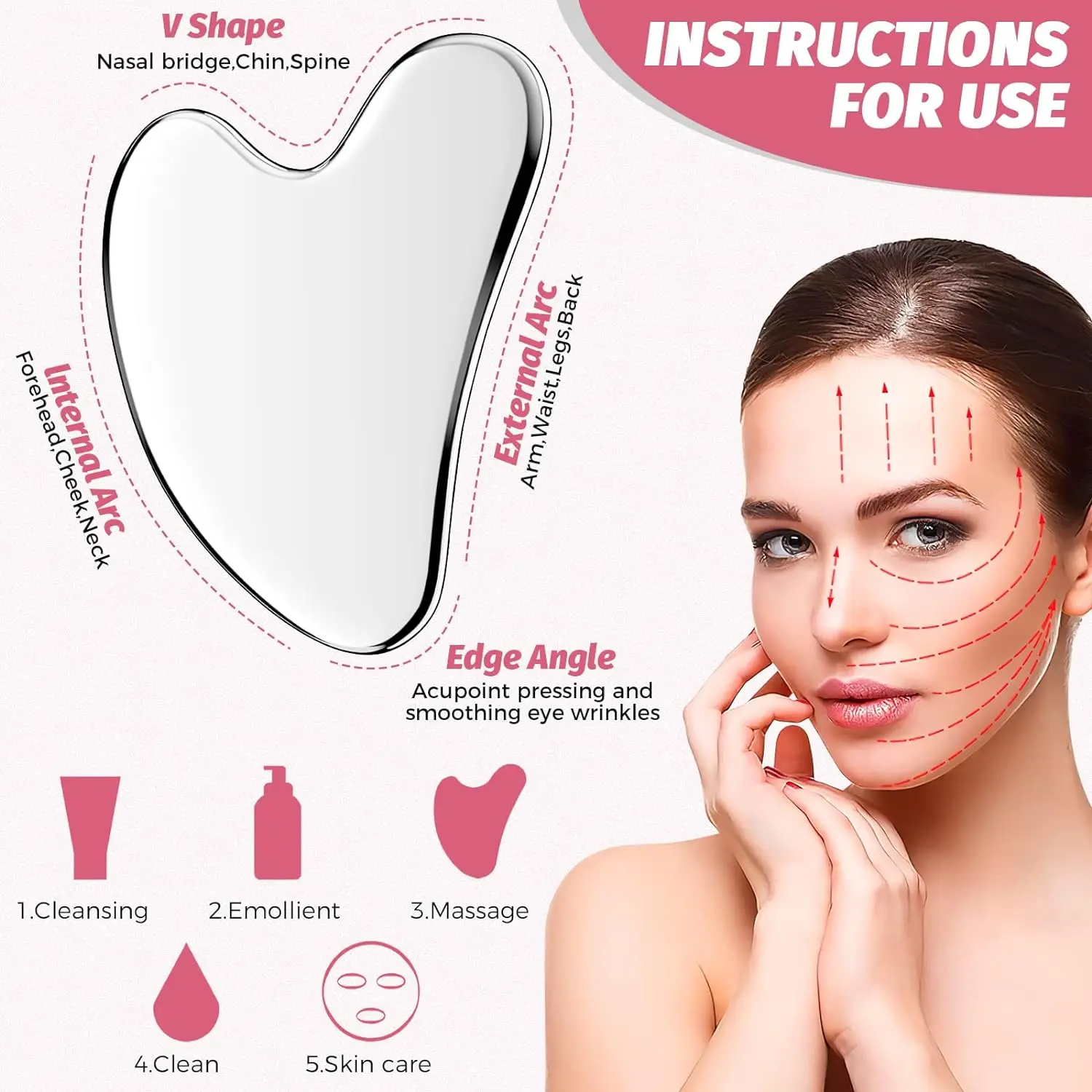 Фото LUCKSTELLA 3 шт., доска Gua Sha из нержавеющей стали и матовая пудра для контроля жирности MAYCHEER, долговечная пудра для лица №2