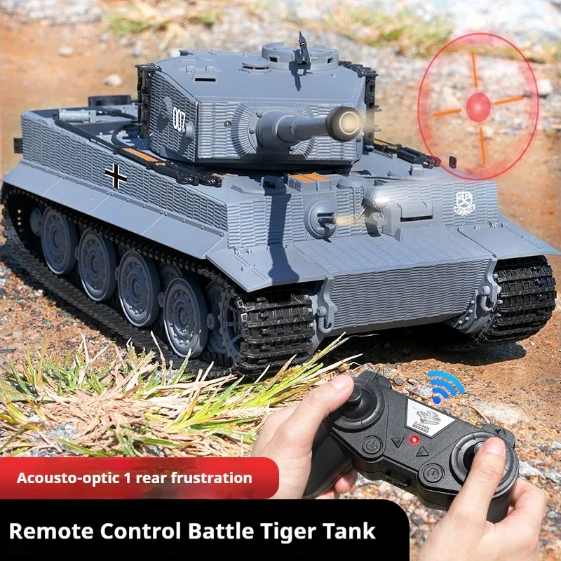 Фото 1/24 Taigen RC Battle Tank Tiger I Радиоуправляемые военные танки Инфракрасные боевые машинки, готовые к бегу автомобильные игрушки для мальчиков TH23570 №2