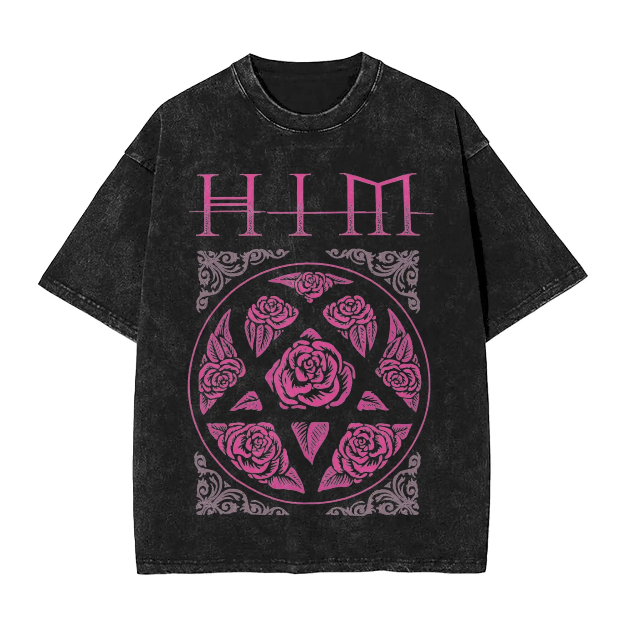 Футболка Him Band Ville Valo Summer Heartagram Love Metal Y2K, забавные футболки, хлопковая футболка для отдыха для мужчин, топы с короткими рукавами