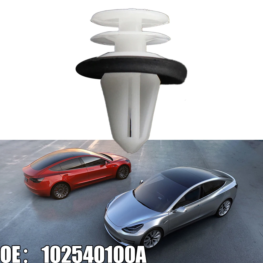 Фото 20 шт. клипсы для панели обшивки двери подходит для Tesla для Ford 102540100A Φ 4831516 белые нейлоновые клипсы автомобильные крепежные клипсы №2