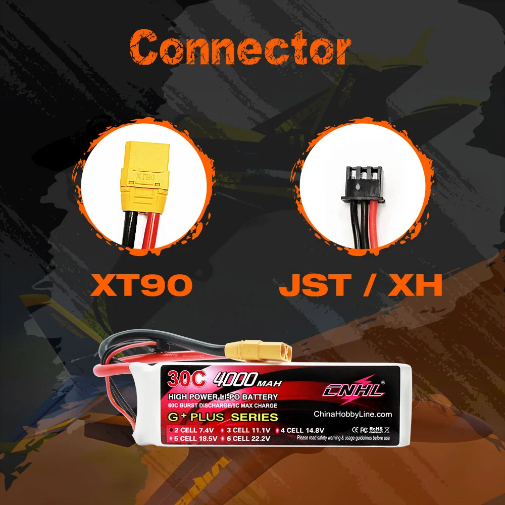Фото CNHL Lipo 7,4 в 2S аккумулятор 4000 мАч 30C с разъемом XT90 для самолета вертолета квадрокоптера Радиоуправляемый автомобиль Лодка Дрон Speedrun грузовик Truggy №5