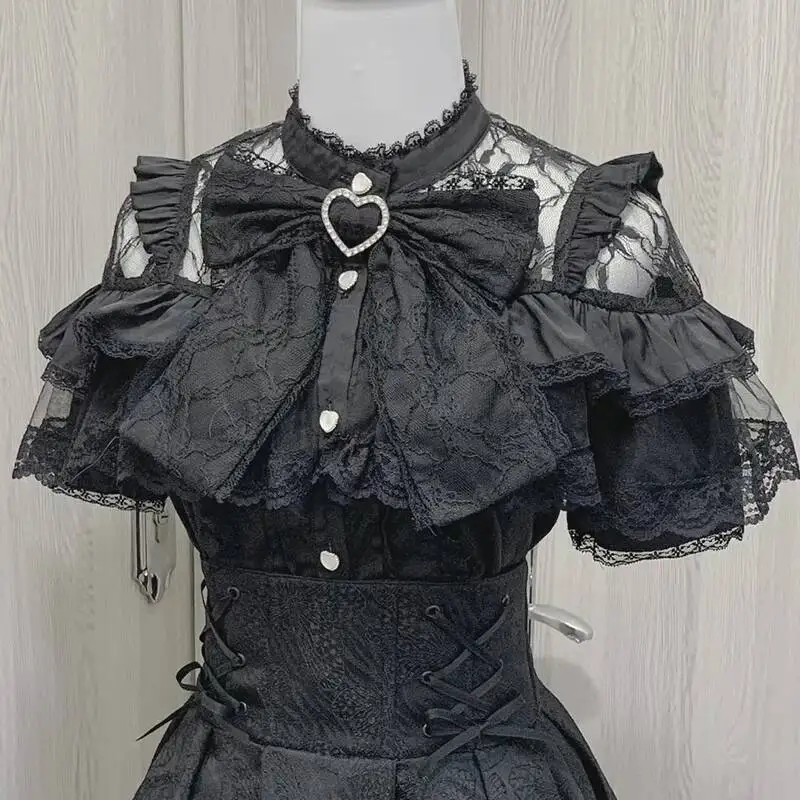 Kawaii Женские рубашки Jirai Kei Lolita Y2K Симпатичная блузка в японском стиле Элегантные милые топы с длинными рукавами Повседневная эстетичная рубашка 2024 (art.: 3920d20d0cb8d) - 3920d20d0cb8d