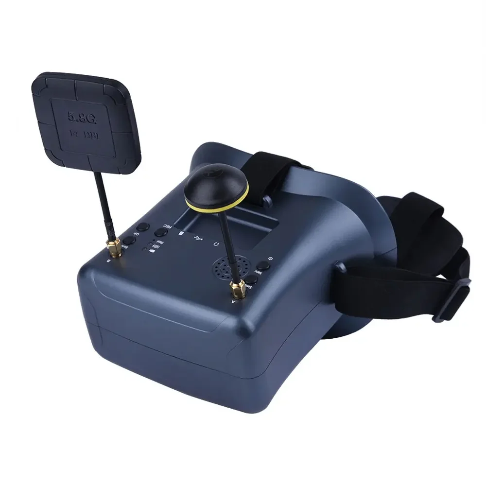 Очки FPV 5,8G LS-008D (LS008D) — 4,3 дюйма, 40 каналов, двойная антенна DVR, встроенный аккумулятор для гоночного дрона на радиоуправлении, шлема FPV (art.: 3920d087dab23) - 3920d087dab23