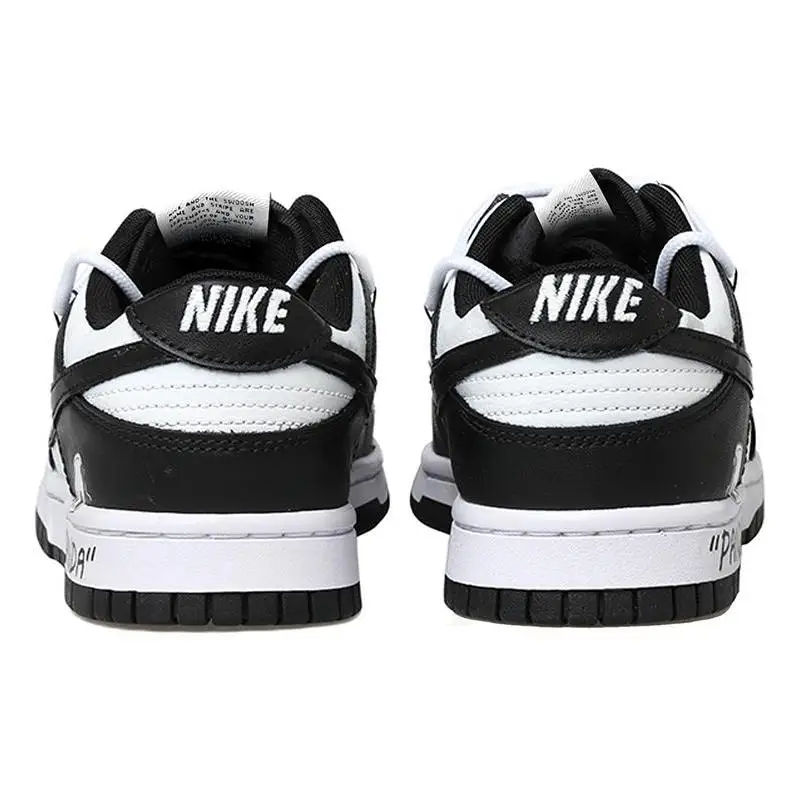 Фото [Нестандартные женские туфли для скейтборда Panda S-BOX] NBA x Nike Dunk GS, черный, белый цвет №5