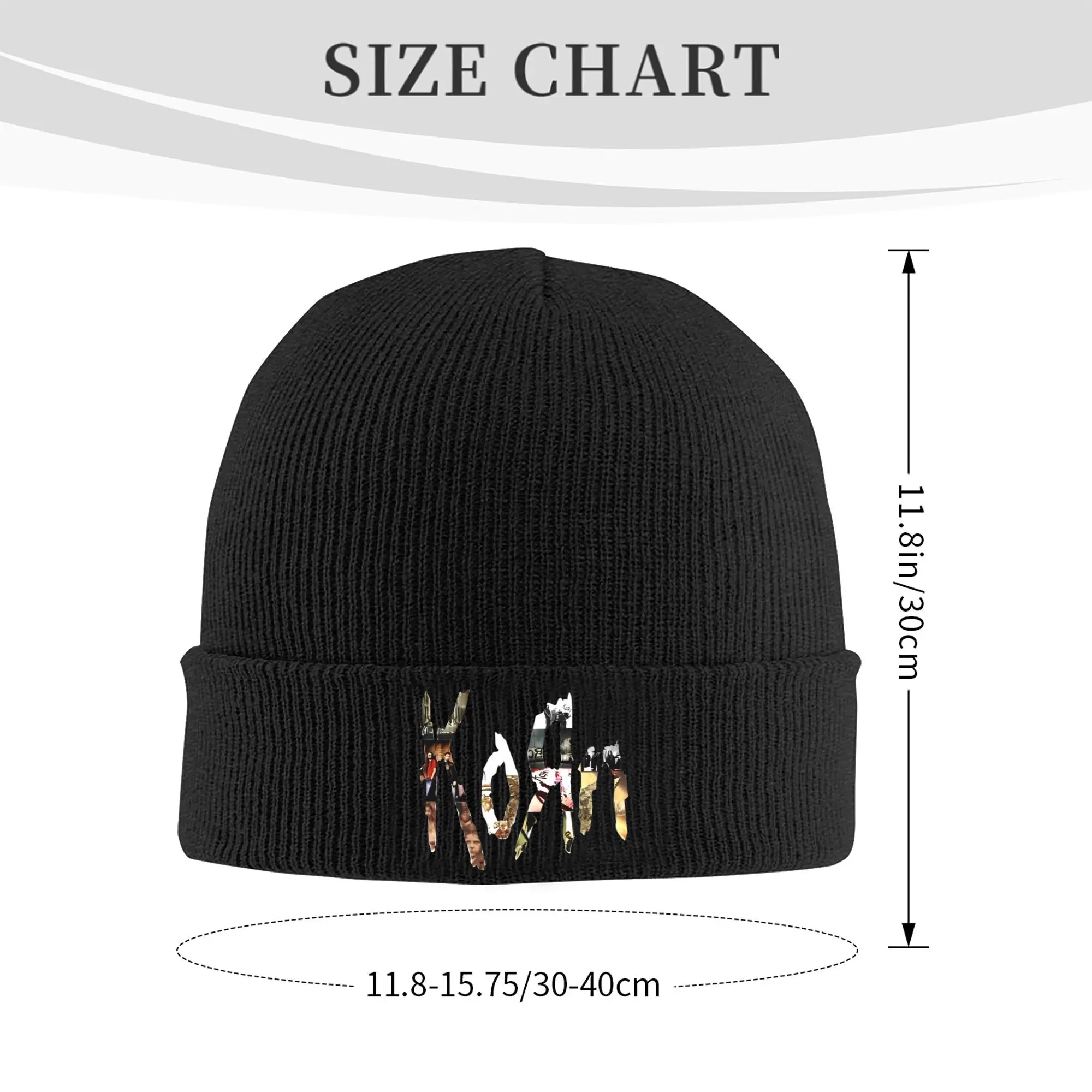 Фото Korns Logo Letter American Singer Вязаные шапки Женщины Мужчины Skullies Шапки Осень Зима Хип-Хоп Шапки Акриловая рок-группа Y2k Теплые №4