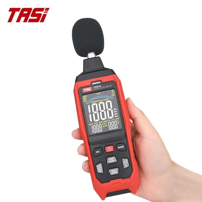 TASI TA652A/B цифровой измеритель уровня звука, прибор для измерения шума, регистратор 30-130 дБ, тестер окружающей среды, цветной ЖК-экран