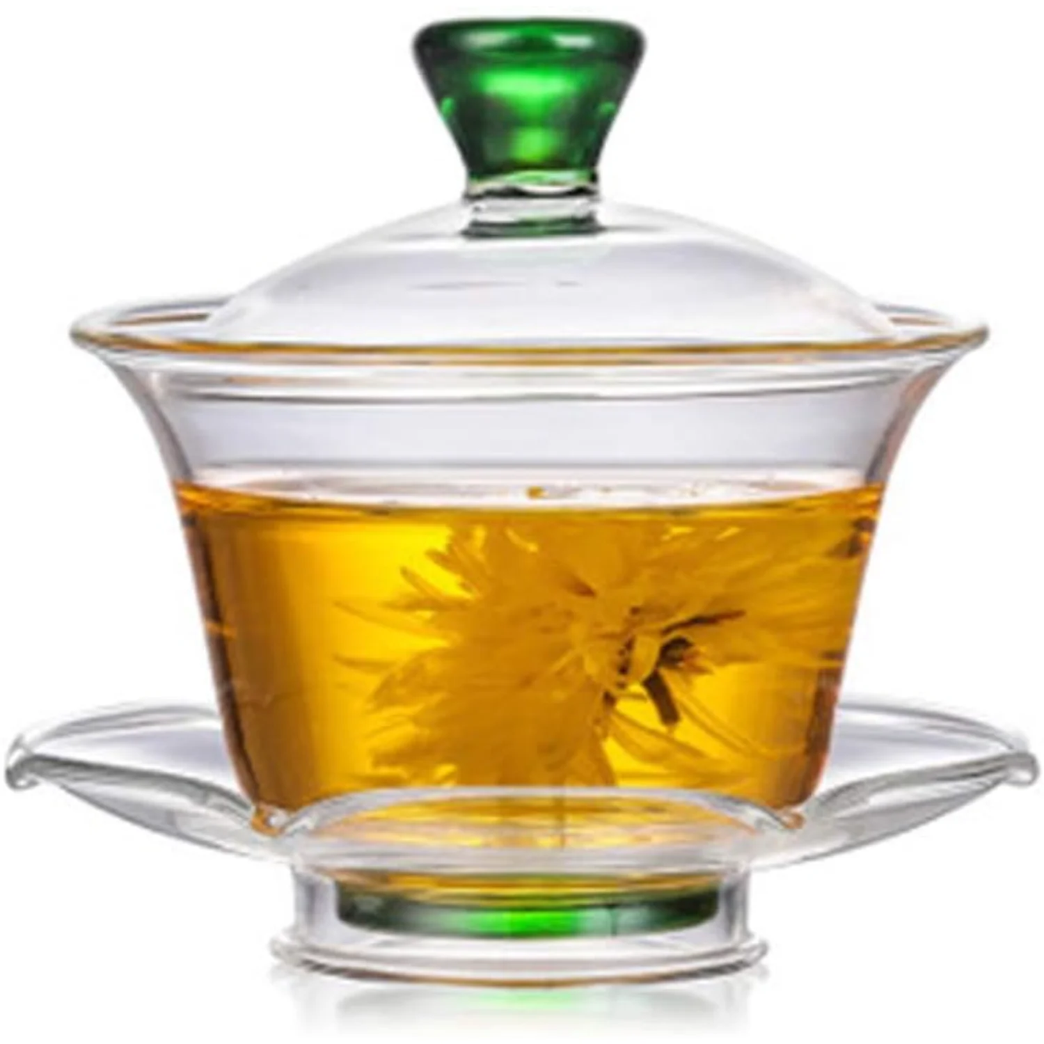 Китайская стеклянная чайная чашка Gaiwan традиционная кунг-фу 170 мл, Классический чайный набор, чашка с крышкой и блюдцем, чайные наборы Yerba mate Tilte