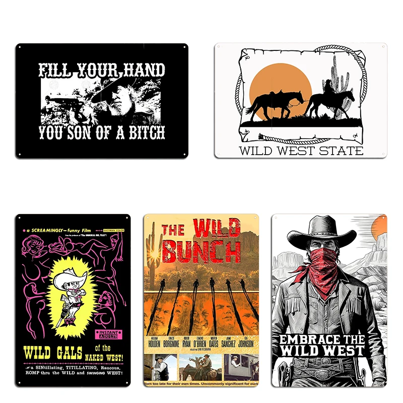 Embrace the Wild West Fill your hand you son of a bit from TRUE GRIT Металлическая табличка Cave Design Настенный декор Клубная жестяная вывеска Плакат