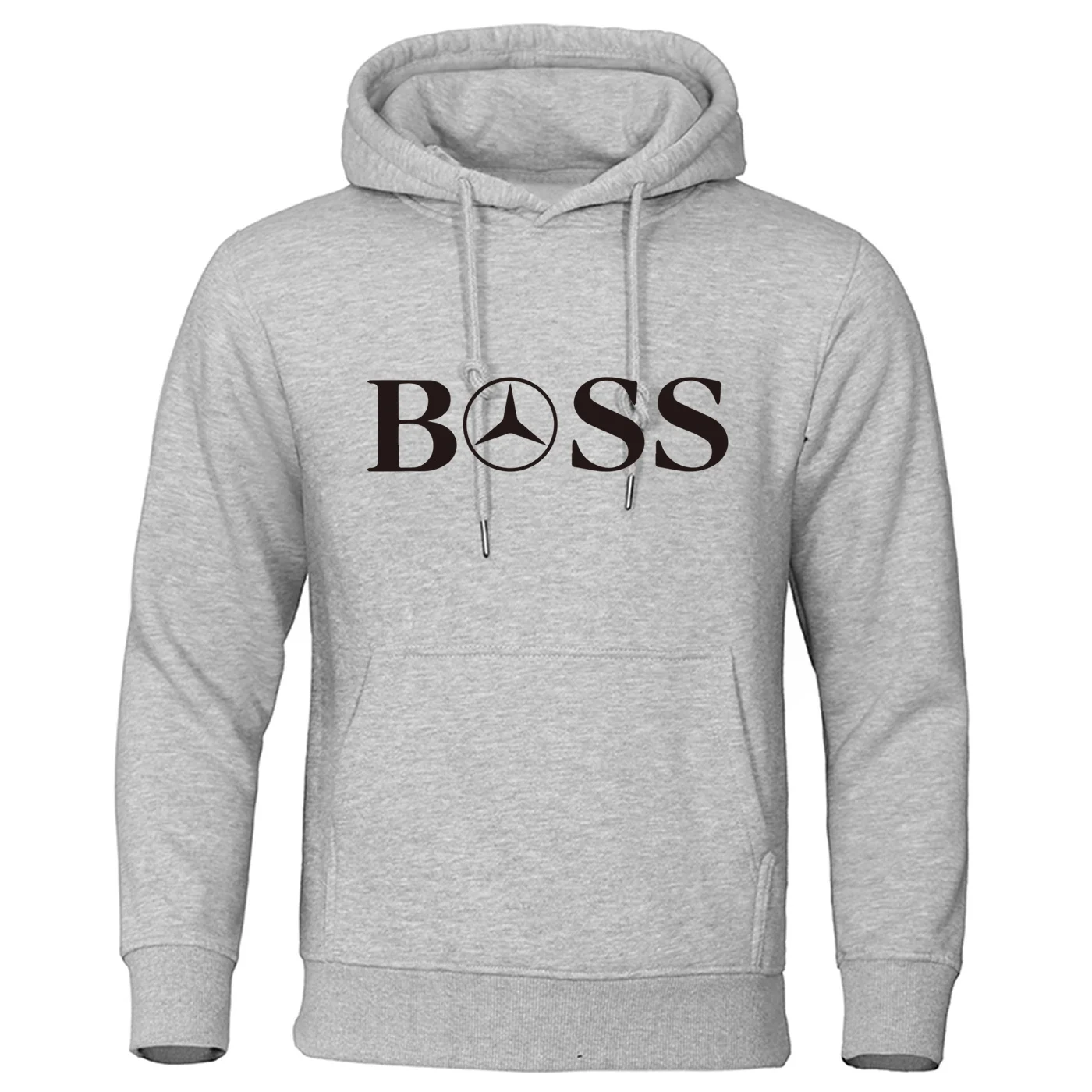 Поп-мода, осенняя новая мода, простой эластичный топ с буквенным принтом Boss, пуловер, свободная мужская толстовка с капюшоном, толстовка в стиле хип-хоп