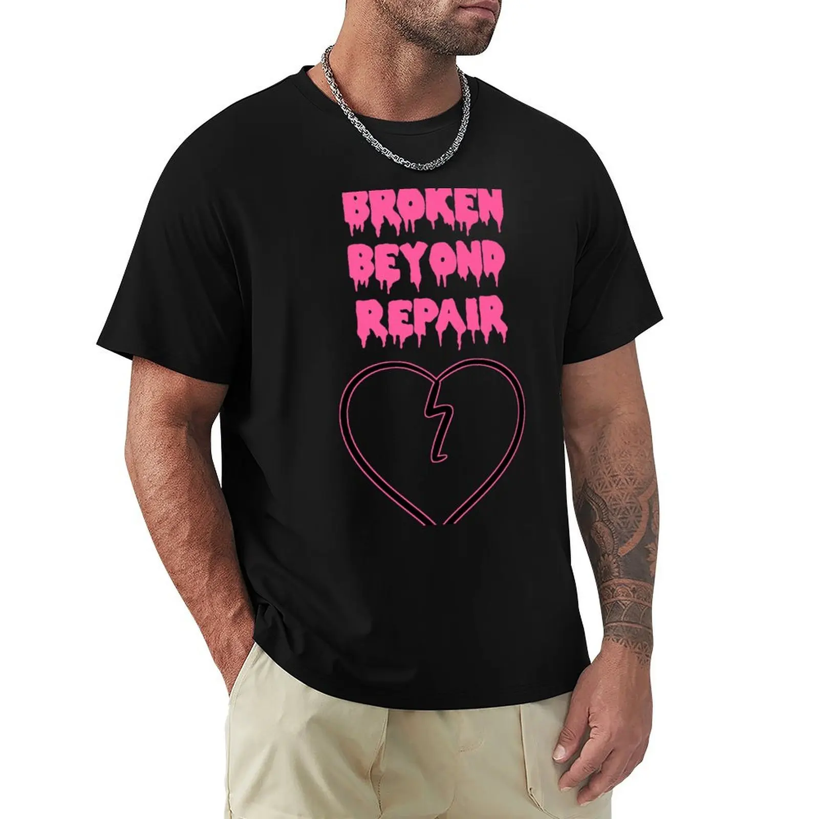 Футболка Broken Beyond Repair, винтажные футболки, черные хлопковые футболки с рисунком, быстросохнущие мужские футболки