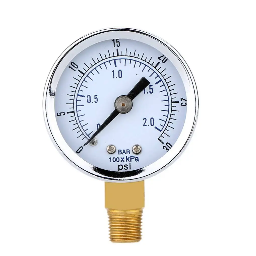 Портативный манометр для масла и воды, 0-30 PSI, 0-2 бар
