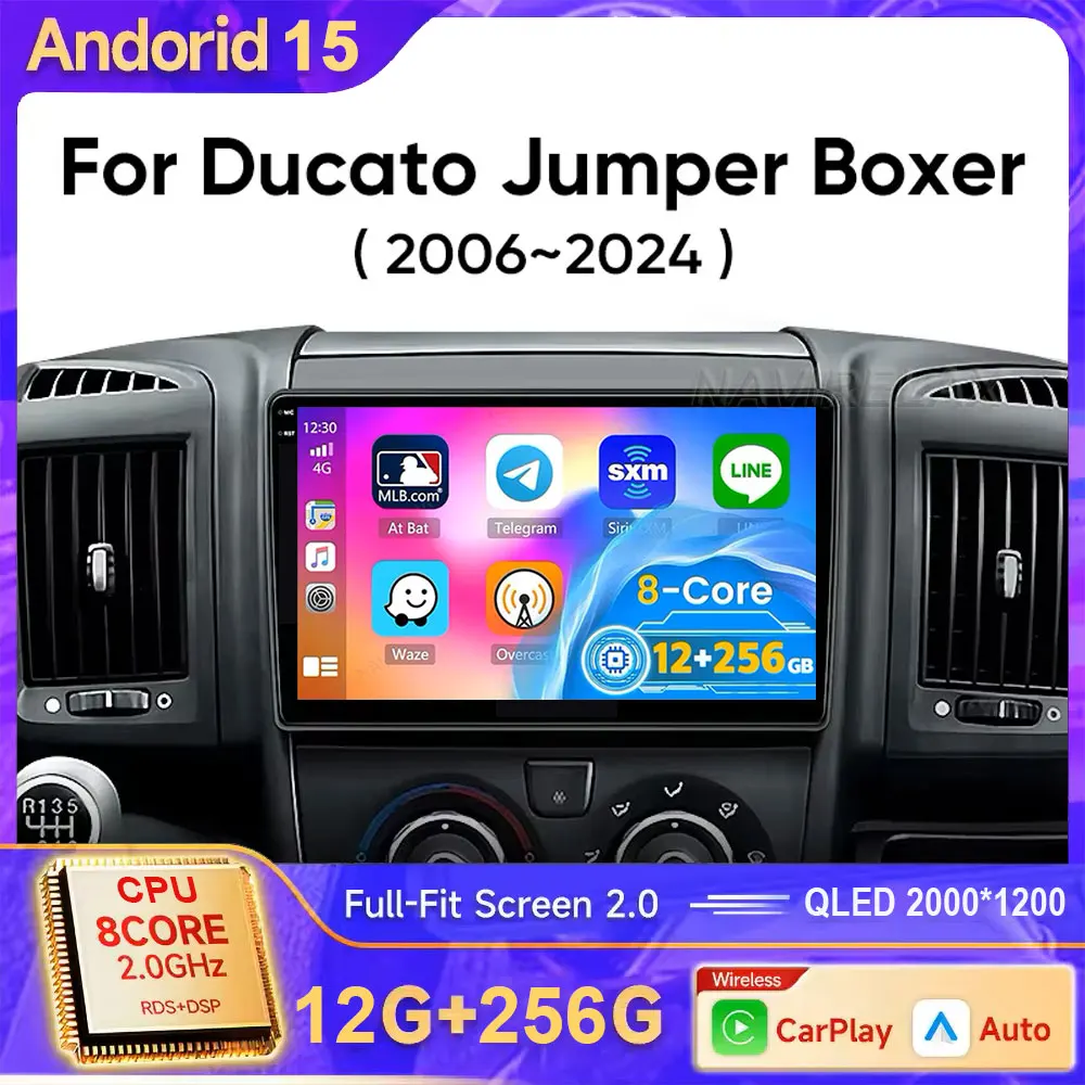 Carplay для Fiat Ducato Peugeot Boxer Citroen Jumper 2 2006-2022, Android, автомобильный радиоприемник, мультимедийный плеер, Navi, GPS, DVD, головное устройство