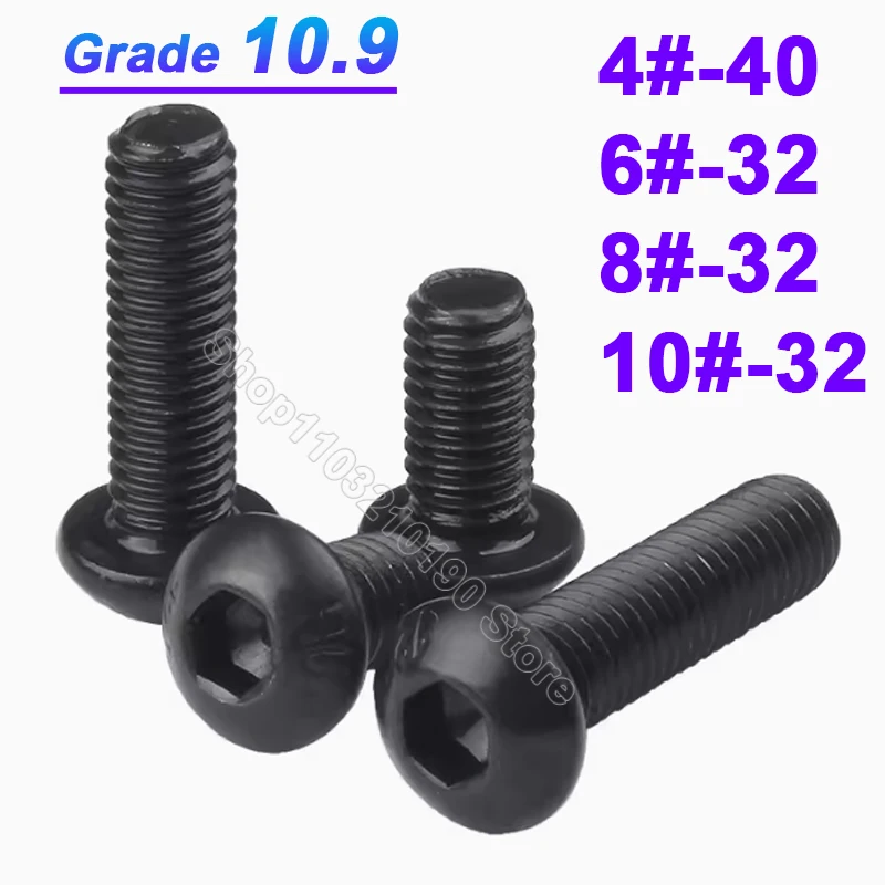 5 шт. 4 #-40 6 #-32 8 #-32 10 #-32 класс 10,9 UNC США американский Стандарт Шестигранная розетка круглая кнопка головка винт шестигранный болт ISO7380