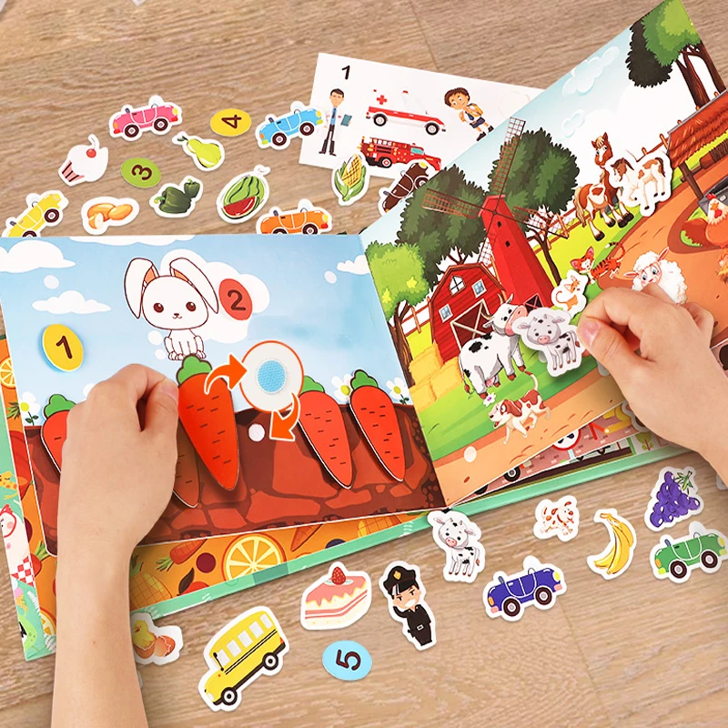 Обучающая книга Монтессори для детей 1-3-5 лет