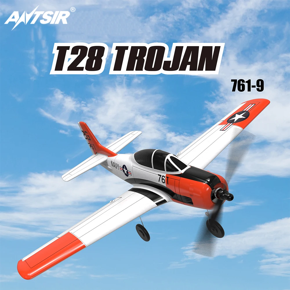 Фото Радиоуправляемый самолет T28 2,4G 4CH, Радиоуправляемый Самолет EPP RC, один ключ, аэробатический RTF RC истребитель 761-9 №1