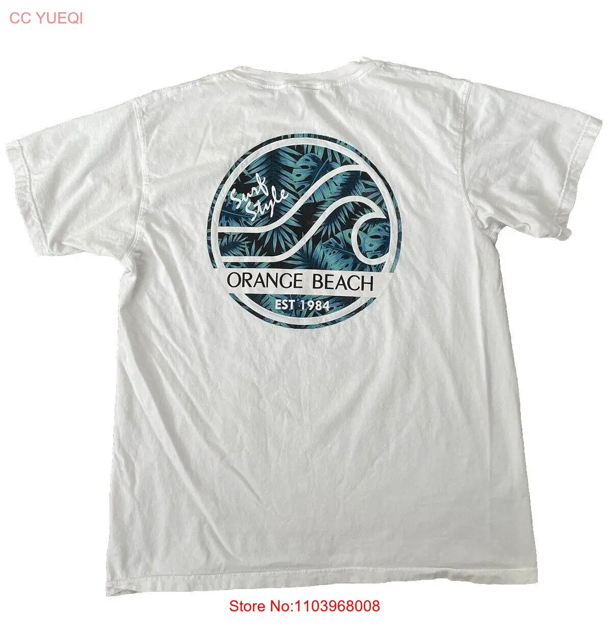Футболка с рисунком Surf Style Orange Beach EST 1984, мужская большая белая футболка из плотного хлопка